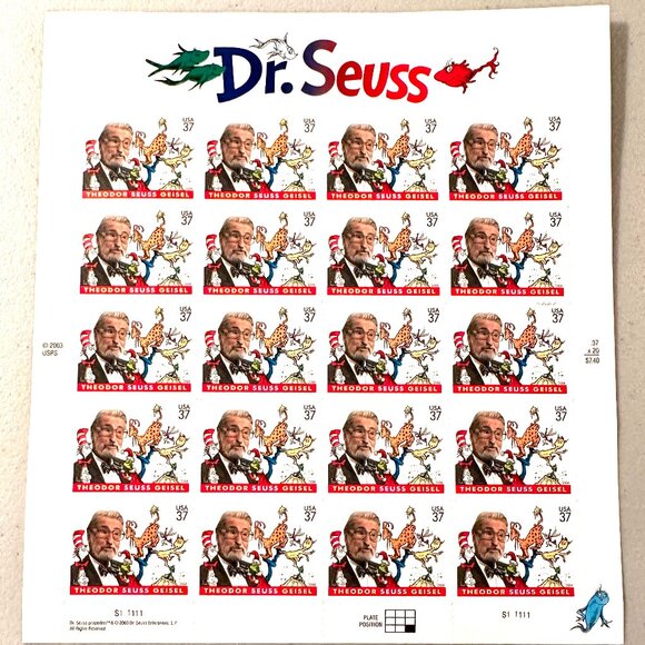 Collector's Stamps "DR SEUSS" / "DC Comics SUPERHEROES" 2 for 1 COMBO - Picture 2 of 5